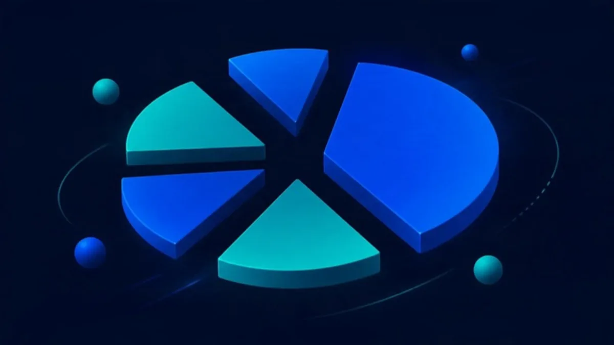 Abstract illustration of a divided circle representing equity shares being split among holders