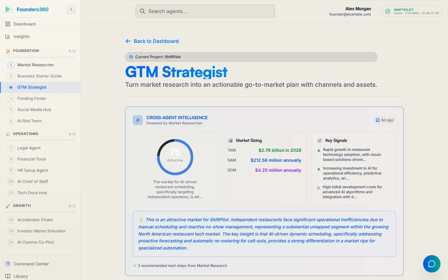 GTM Strategist agent building a positioning and go-to-market plan from the company's shared context